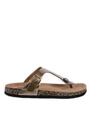 Totes Metallic Ladies Toe Post Sandals - Image 2 of 5