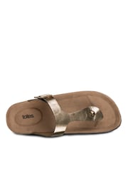Totes Metallic Ladies Toe Post Sandals - Image 4 of 5