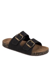 Totes Black Ladies Double Buckle Sandals - Image 3 of 4