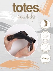 Totes Black Ladies Double Buckle Sandals - Image 4 of 4