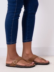 Totes Nude Ladies Toe Post Sandals - Image 1 of 5