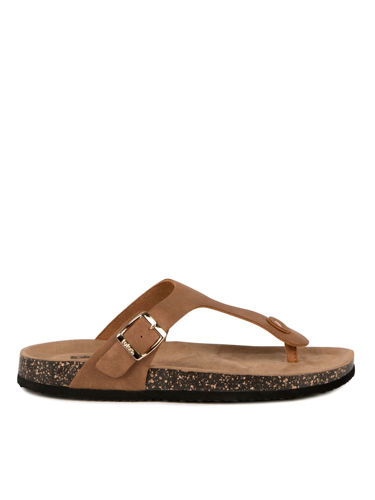 Totes Nude Ladies Toe Post Sandals - Image 2 of 5