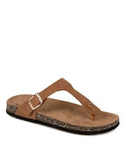 Totes Nude Ladies Toe Post Sandals - Image 3 of 5