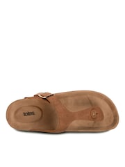 Totes Nude Ladies Toe Post Sandals - Image 4 of 5