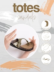 Totes Nude Ladies Toe Post Sandals - Image 5 of 5