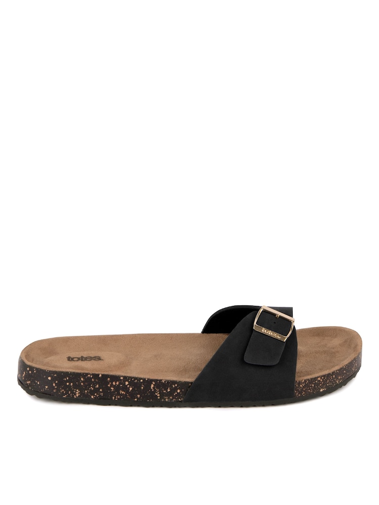 Totes Black Ladies Buckle Sandals - Image 2 of 4