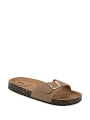 Totes Taupe Ladies Buckle Sandals - Image 3 of 5