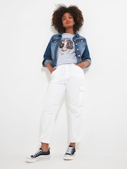 Joe Browns White Relaxed Fit Cargo Trousers - Image 1 of 5