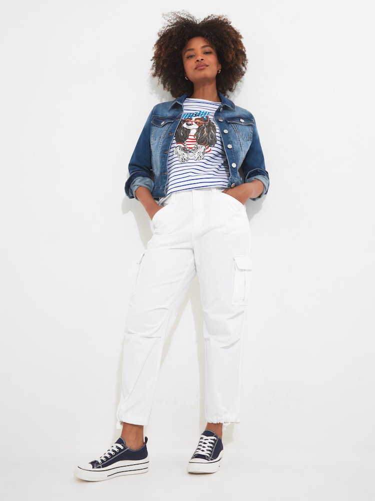 Joe Browns White Relaxed Fit Cargo Trousers - Image 1 of 5