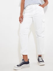 Joe Browns White Relaxed Fit Cargo Trousers - Image 2 of 5