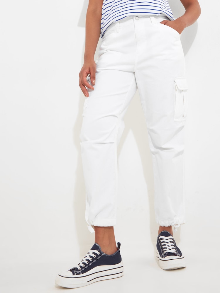 Joe Browns White Relaxed Fit Cargo Trousers - Image 2 of 5