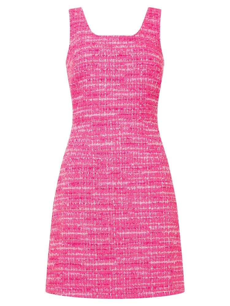 Joe Browns Pink Tweed Shift Mini Dress - Image 5 of 5