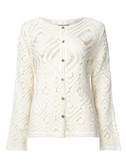 Joe Browns White Crochet Flared Sleeve Cardigan - Image 5 of 5