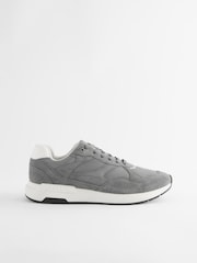 Grey Leather Runner Trainers - Image 2 of 6