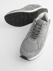 Grey Leather Runner Trainers - Image 4 of 6