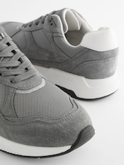Grey Leather Runner Trainers - Image 5 of 6