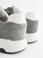 Grey Leather Runner Trainers - Image 6 of 6