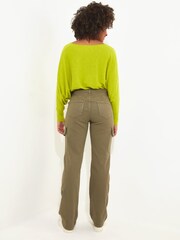 Joe Browns Green Floral Embroidered Cargo Trousers - Image 3 of 5