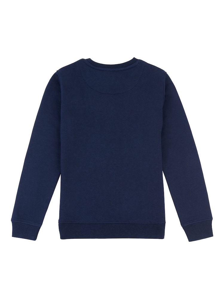 Ben Sherman Blue Boys Script Crew Neck Sweatshirt - Image 2 of 3