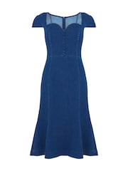 Joe Browns Blue Sweetheart Fishtail Denim Dress - Image 5 of 5