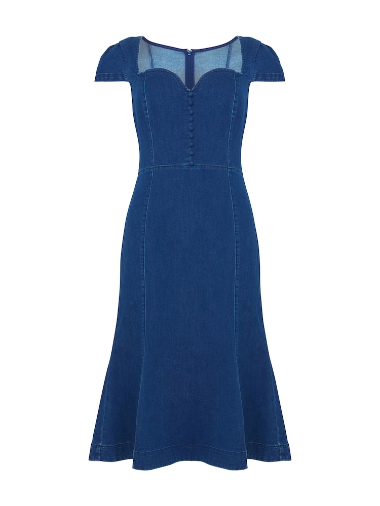 Joe Browns Blue Sweetheart Fishtail Denim Dress - Image 5 of 5