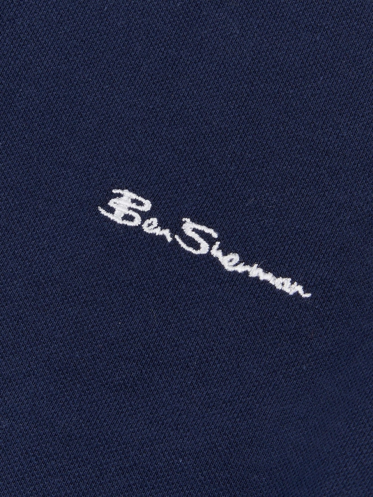 Ben Sherman Blue Boys Script Tipped Polo Shirt - Image 3 of 3