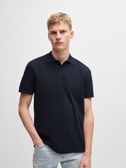 BOSS Blue 100% Cotton Pique Polo Shirt - Image 1 of 5