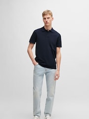 BOSS Blue 100% Cotton Pique Polo Shirt - Image 2 of 5