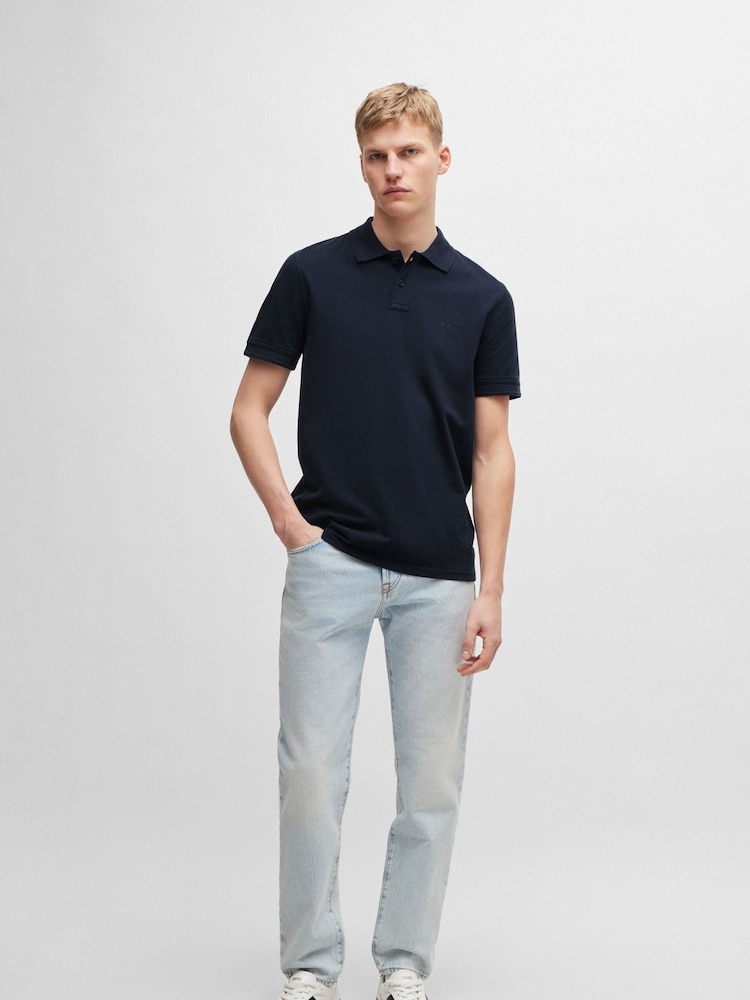 modra - BOSS 100% bombaž Pique polo majice - Slika 2 iz 5 modra - BOSS 100% bombaž Pique polo majice - Slika 2 iz 5