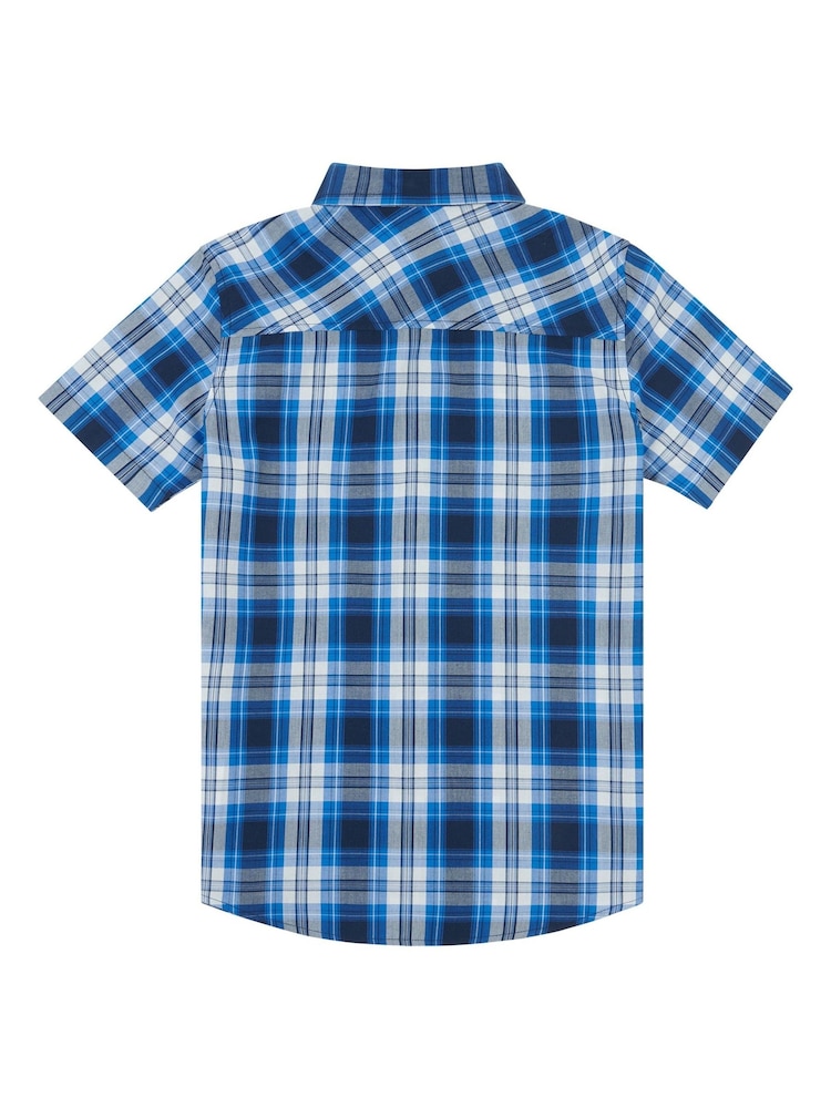 Ben Sherman Blue Boys Short Sleeve Casual Check Shirt - Image 2 of 4