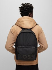 BOSS Black Backpack With Tonal Logo Detail - Image 1 of 6