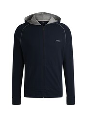 Dunkelblau - Boss Mix & Match Slim-Fit Kapuzenpullover aus  Stretch Baumwolle - Bild 6 von 6
