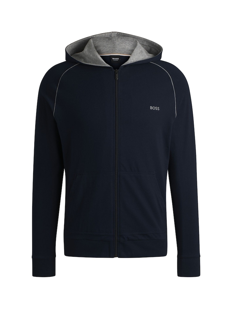 Dunkelblau - Boss Mix & Match Slim-Fit Kapuzenpullover aus  Stretch Baumwolle - Bild 6 von 6