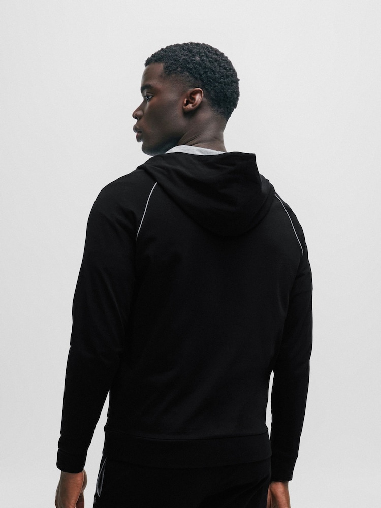 Schwarz - Boss Mix & Match Slim-Fit Kapuzenpullover aus  Stretch Baumwolle - Bild 2 von 5