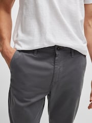 BOSS Grey Tapered Fit Stretch Cotton Chino Trousers - Image 4 of 6