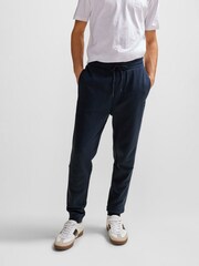 BOSS Navy Blue Logo Patch 100% Cotton Terry Joggers - Image 1 of 6