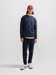 BOSS Navy Blue Logo Patch 100% Cotton Terry Joggers - Image 3 of 6