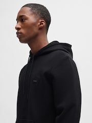BOSS Black Logo Patch Terry 100% Cotton Hoodie - Image 4 of 8