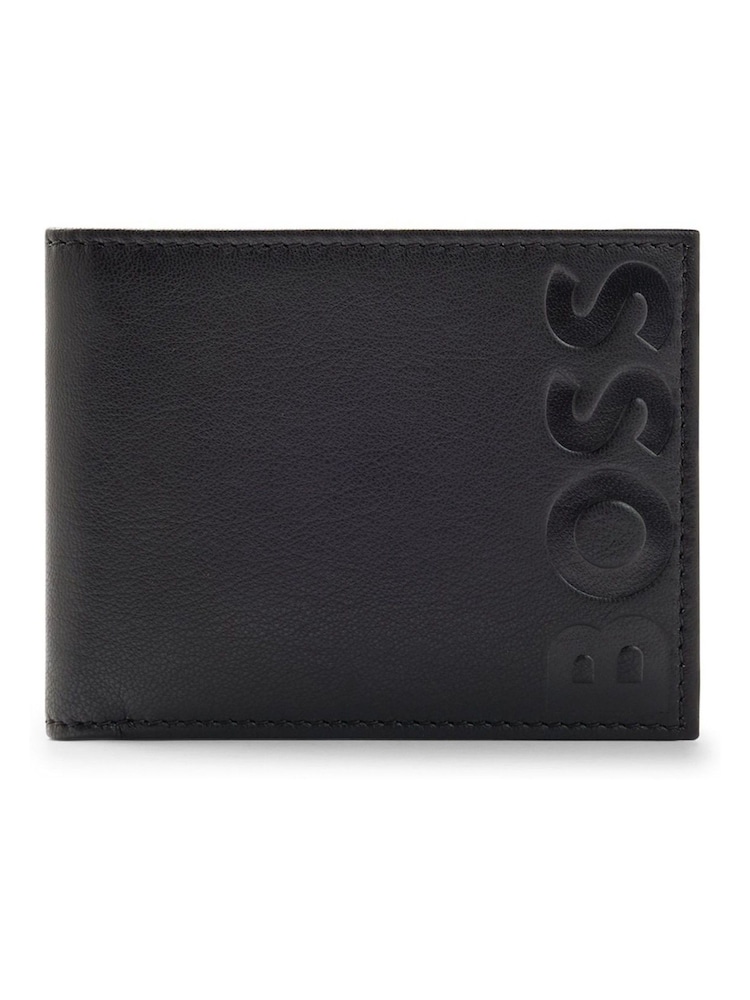 BOSS Black Embossed Logo Wallet in Grained Leather - Image 1 of 4