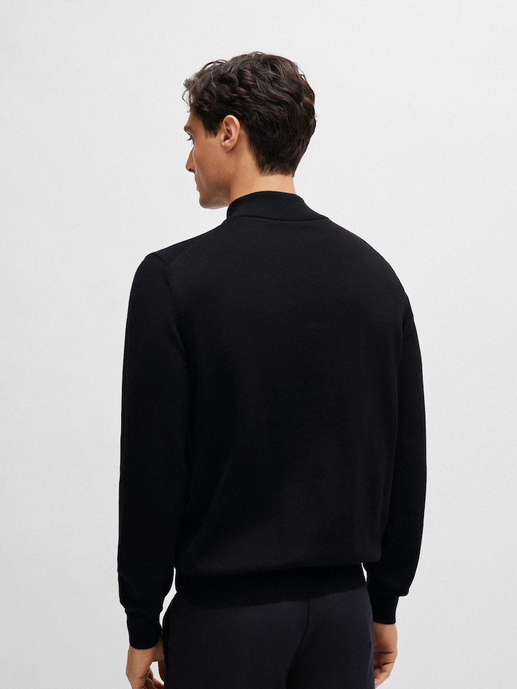 BOSS Black 100% Cotton Jersey Quarter Zip Sweater - Image 2 of 5 BOSS Black 100% Cotton Jersey Quarter Zip Sweater - Image 2 of 5