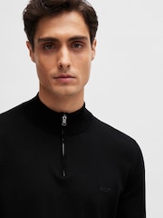 BOSS Black 100% Cotton Jersey Quarter Zip Sweater - Image 4 of 5