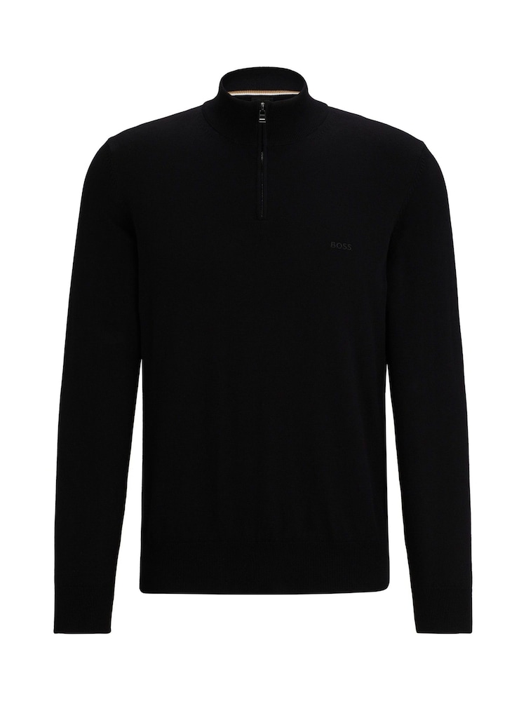 BOSS Black 100% Cotton Jersey Quarter Zip Sweater - Image 5 of 5 BOSS Black 100% Cotton Jersey Quarter Zip Sweater - Image 5 of 5