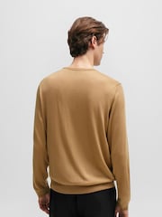 BOSS Tan Brown Virgin Wool Knitted Jumper - Image 2 of 5