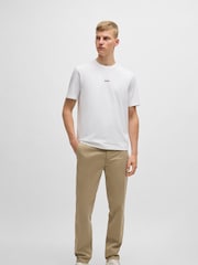 BOSS Beige Tapered Fit Stretch Cotton Chino Trousers - Image 3 of 6