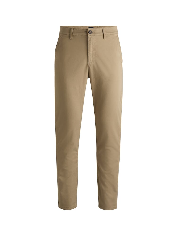 Бежевий - BOSS Tapered Fit Стрейчевий Cotton Chino Trousers - Image 5 of 6