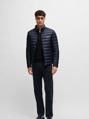 BOSS Dark Blue 100% Cotton Jersey Quarter Zip Sweater - Image 3 of 5