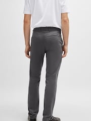 BOSS Grey Slim Fit Stretch Cotton Trousers - Image 2 of 5