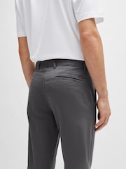 BOSS Grey Slim Fit Stretch Cotton Trousers - Image 3 of 5