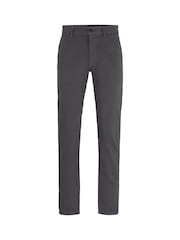 BOSS Grey Slim Fit Stretch Cotton Trousers - Image 5 of 5