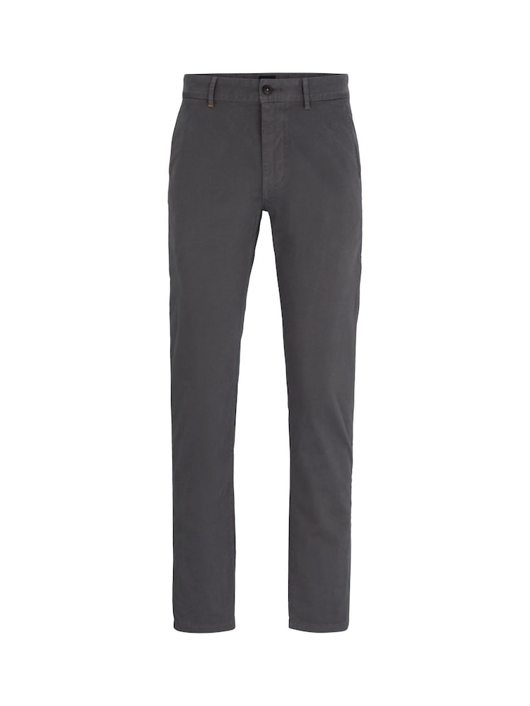BOSS Grey Slim Fit Stretch Cotton Trousers - Image 5 of 5
